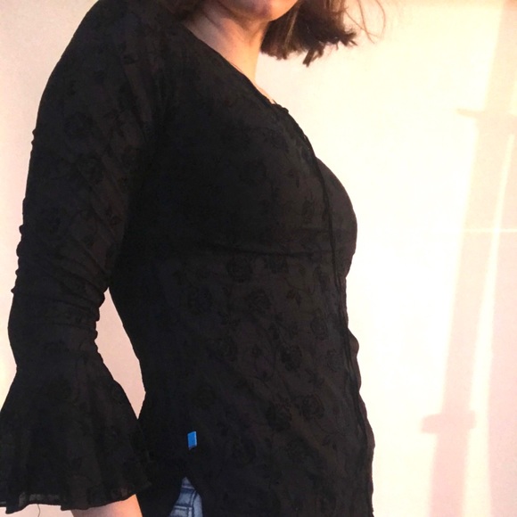 Flower Sheer tight top. Super cute! - Picture 1 of 4